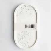 Dekoracje domu - Taca dekoracyjna owalna ze srebrnym dekorem - miniaturka - grafika 1