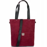 Torebki damskie - Torebka MONNARI Torba SHOPPER Duża Praktyczna Zamszowa PREMIUM Burgund - miniaturka - grafika 1