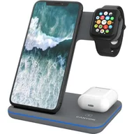 Ładowarki do telefonów - Ładowarka indukcyjna CANYON WS-303 15W 3w1 Szary - miniaturka - grafika 1