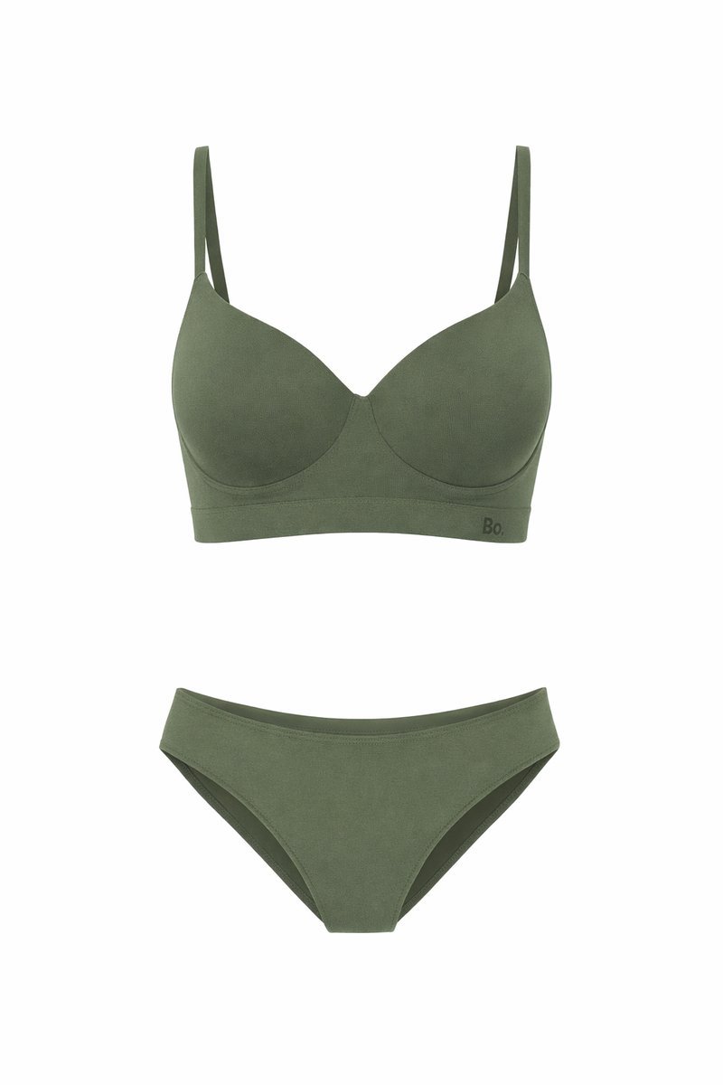 DKNY GŁADKI MIĘKKI BIUSTONOSZ W KOLORZE ZIELONYM S I3A