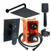 Zestawy prysznicowe - Zestaw prysznicowy podtynkowy Estiva LARMO Black czarny - miniaturka - grafika 1