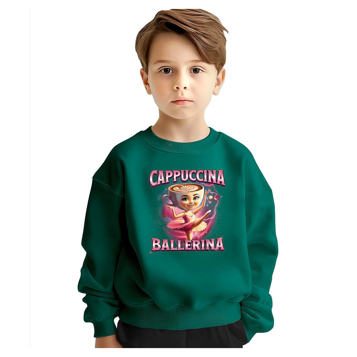 BLUZA DZIECIĘCA BRAINROT CAPPUCCINA BALLERINA 134-140 DLA DZIEWCZYNKI