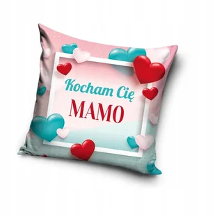 POSZEWKA na poduszkę KOCHAM CIĘ MAMO 40x40 cm - Poszewki na poduszki - miniaturka - grafika 1