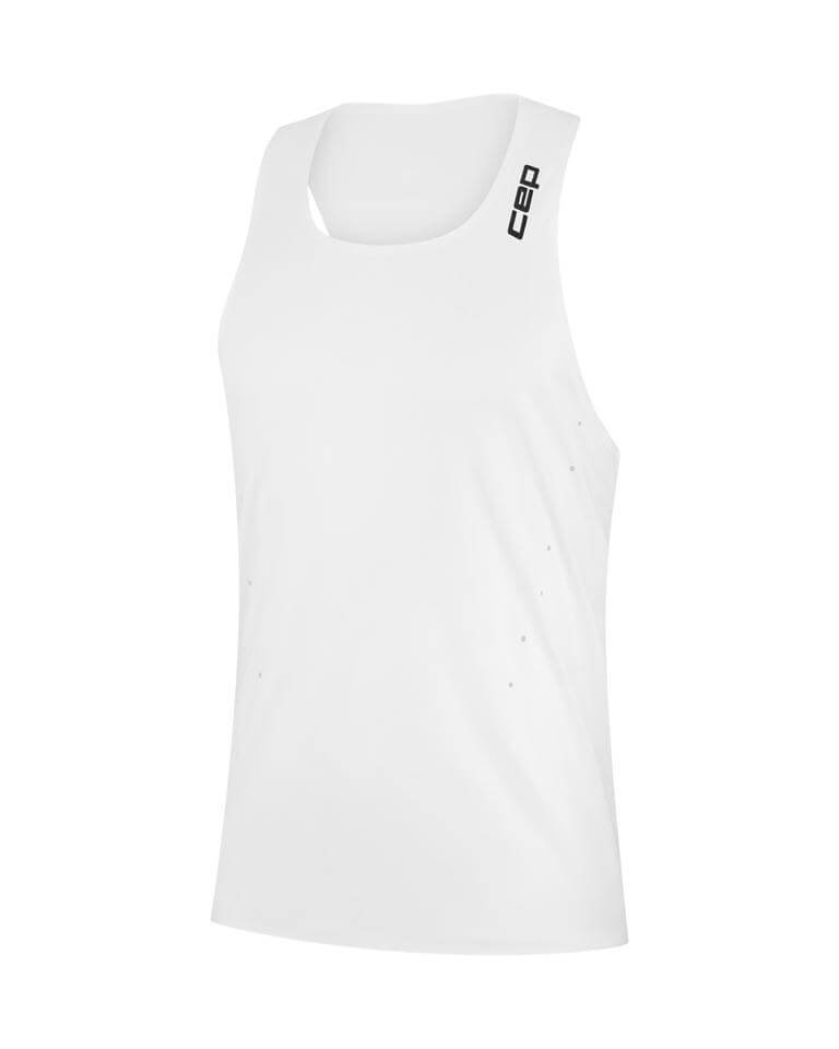 Męski tank top biegowy PRO RUN Ultralight CEP biały
