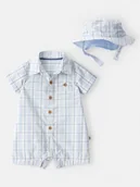 Pajacyki dla niemowląt - carter's 2-częściowy zestaw w kolorze biało-błękitnym - miniaturka - grafika 1