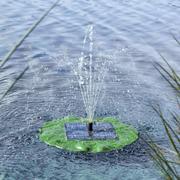 Lampy ogrodowe - Haushalt HI Pływająca fontanna z pompą, solarna, w kształcie liścia lotosu - miniaturka - grafika 1