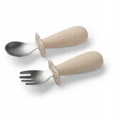 Sztućce dla dzieci - BABY ONO 1665/03 SZTUĆE DLA DZIECI SAL NIERDZEWNA BEŻOWY - miniaturka - grafika 1
