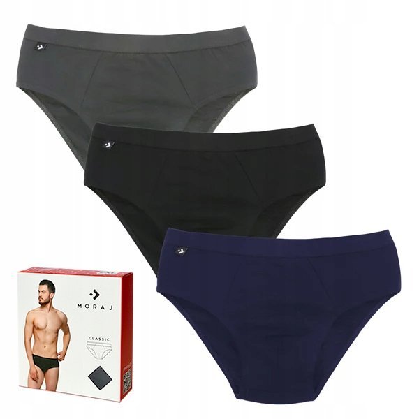 SLIPY MĘSKIE Majtki SLIPKI Bawełniane 3Pak MORAJ r. XL