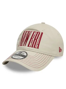 New Era Czapka z daszkiem Wordmark 9TWENTY 60595444 Beżowy - Czapki i chusty sportowe męskie - miniaturka - grafika 1