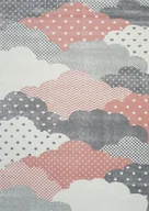 Dywany - Dywan Bambi chmurki szary / różowy, 120x170 cm - miniaturka - grafika 1