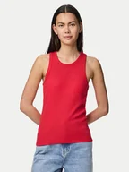 Koszulki i topy damskie - Pieces Top Ruka 17133673 Czerwony Slim Fit - miniaturka - grafika 1