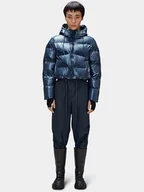 Kurtki damskie - Rains Kurtka zimowa 15150 Niebieski Regular Fit - miniaturka - grafika 1