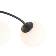 Oprawy, klosze i abażury - QAZQA Nowoczesna lampa sufitowa czarna z opalowym szkłem 6 lamp - Ateny - miniaturka - grafika 1