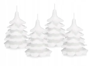 4 x świeczki świąteczne choinka 10 cm biała - Świece - miniaturka - grafika 1