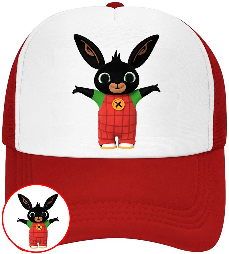 CZAPKA Z DASZKIEM BING DLA DZIECI LATO SIATKA CZERWONA BEJSBOLÓWKA