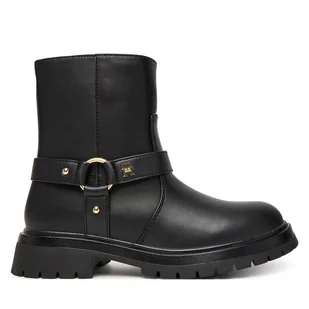 Botki Tommy Hilfiger T3A5-34021-1355999 Czarny - Buty dla dziewczynek - miniaturka - grafika 1