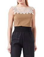 Koszulki i topy damskie - Sisley T-shirt damski, Brązowy 36d, XS - miniaturka - grafika 1