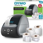 Drukarka etykiet DYMO LabelWriter 550 i etykiety | 2 x etykiety uniwersalne LW (łącznie 1320) | 1 x etykiety do identyfikatorów LW (300 w rolce) | 2-stykowa wtyczka UE