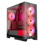 Obudowy komputerowe - Obudowa Modecom Volcano Space Apex ARGB MIDI ATX bez zasilacza Czarna - miniaturka - grafika 1