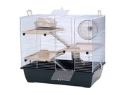 Klatki dla gryzoni - INTER-ZOO Pinky 3 Zinc Czarny - klatka dla chomika - 500x330x455 mm - miniaturka - grafika 1