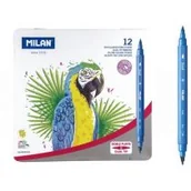 Flamastry - MILAN Flamastry z 2 końcówkami 12 kolorów - miniaturka - grafika 1