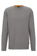 Koszulki męskie - BOSS Tempesto męska koszulka z długim rękawem pomarańczowa, Light/Pastel Grey51, S - miniaturka - grafika 1