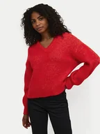 Swetry damskie - Kaffe Sweter Trina 10508973 Czerwony Loose Fit - miniaturka - grafika 1