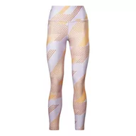 Legginsy - Reebok Damskie legginsy treningowe Ready Train z nadrukiem na całej powierzchni, Fioletowa Oasis, L - miniaturka - grafika 1