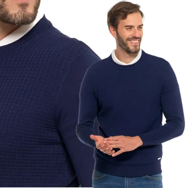 Sweter Męski Elegancki Klasyczny Wiskozowy Modny Długi Rękaw MORAJ S