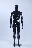 Manekiny wystawowe - Manekin DM1-H piękny stojący mężczyzna abstrakcyjny czarny błyszczący lakierowany manekin - miniaturka - grafika 1