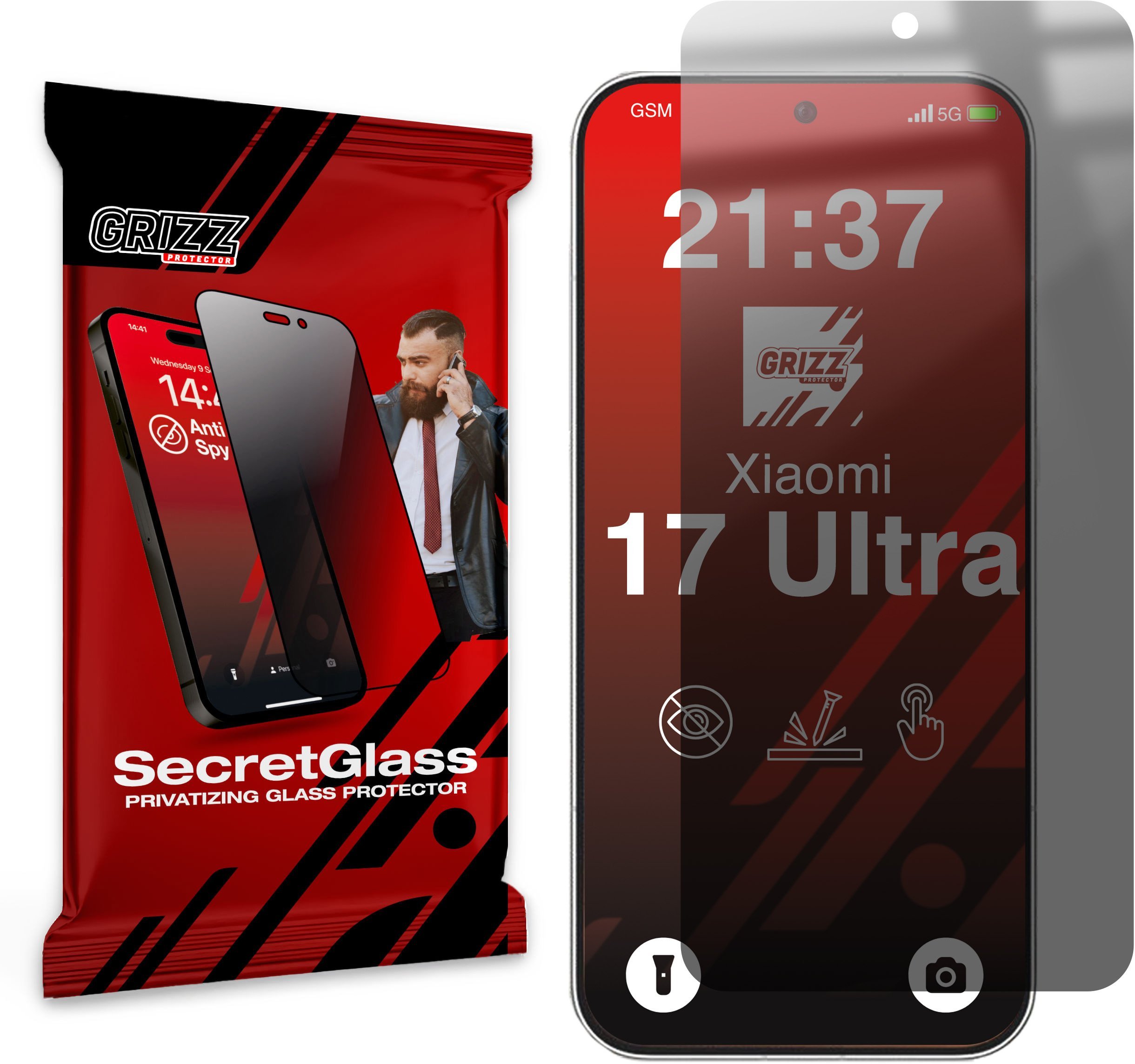 GrizzGlass Matowe szkło prywatyzujące GrizzGlass SecretGlass do Xiaomi 17 Ultra