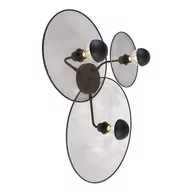 Lampy ścienne - QAZQA Designerska lampa ścienna czarna z siatką 3 światła - Jane - miniaturka - grafika 1