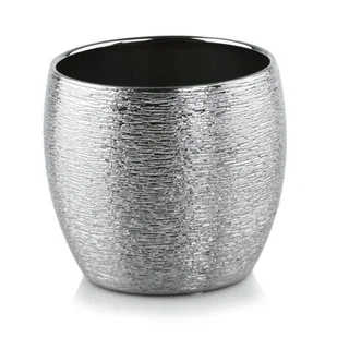 Osłonka ceramiczna kula grawer srebrna 15 cm - Donice - miniaturka - grafika 1