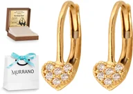 Kolczyki - Rodium Złote kolczyki 585 wiszące serduszka prezent 5900025537251 - miniaturka - grafika 1