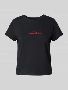 T-shirt z wyhaftowanym napisem - Koszulki i topy damskie - miniaturka - grafika 1