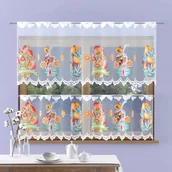 Firany - Zazdrostka żakardowa Pisanka wys. 80 cm biało-kolorowa - 80 cm - miniaturka - grafika 1