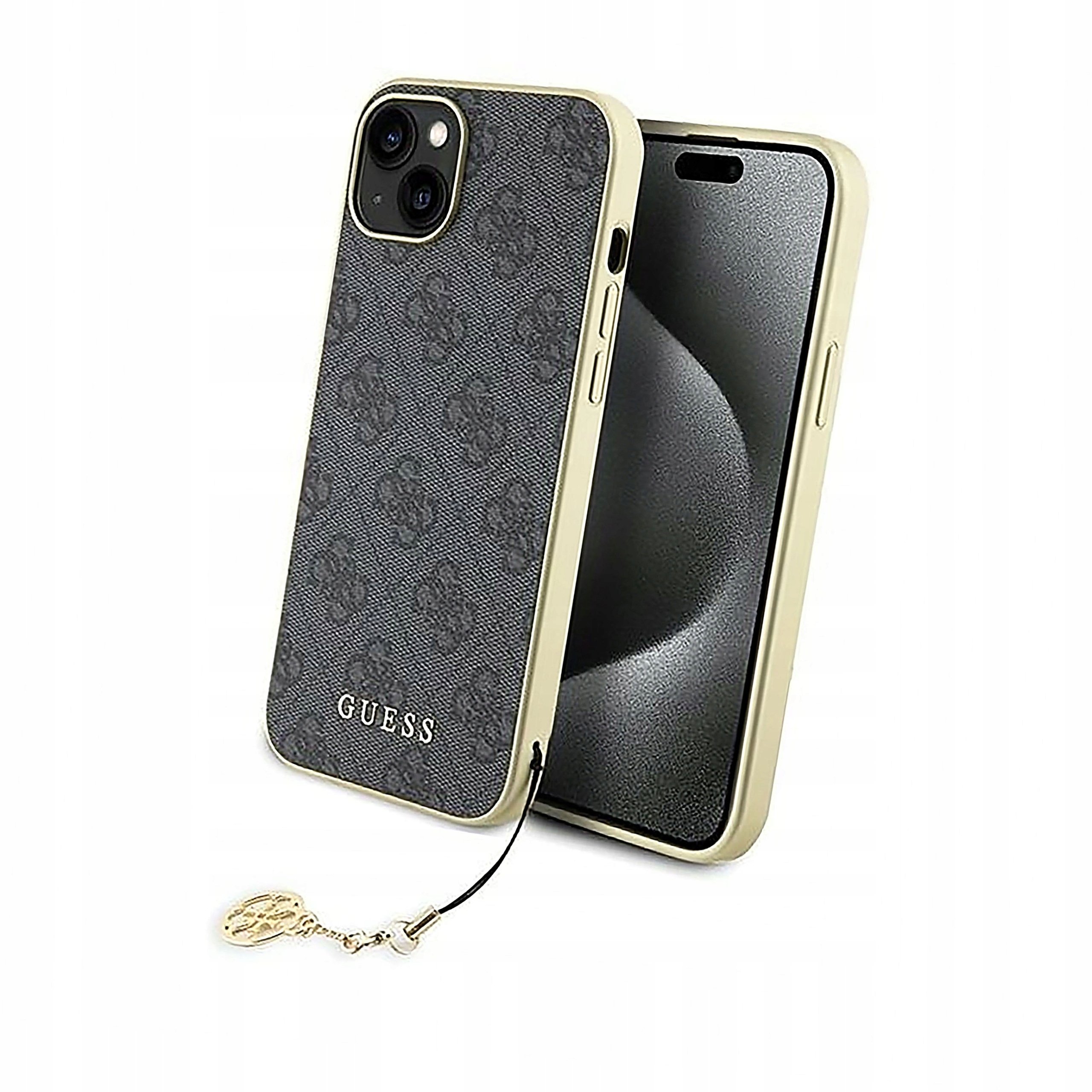Plecki Etui Guess 4G Charms Collection do iPhone 15 Plus szare