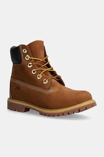 Timberland workery nubukowe PREMIUM 6 INCH BOOT kolor brązowy na płaskim obcasie TB1103602141 - Botki damskie - miniaturka - grafika 1