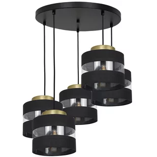 Luminex Havard 1850 lampa wisząca zwis 60W E27 czarna/złota - Lampy sufitowe - miniaturka - grafika 1