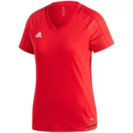 Koszulki i topy damskie - Koszulka damska adidas TIRO 17 Training Jersey Women czerwona BP8560 - miniaturka - grafika 1