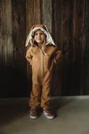 Kombinezony dla dzieci - Kombinezon z kapturem z uszami królika brązowy - miniaturka - grafika 1
