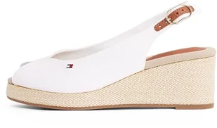 TOMMY HILFIGER Espadryle damskie FLAGA MID WEDGE ESPAD SLINGBACK, BIAŁA (Ecru), 5 UK, Biały Ecru, 38 EU - Espadryle damskie - miniaturka - grafika 1