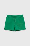 Spodnie i spodenki dla dziewczynek - Guess szorty dziecięce kolor zielony z nadrukiem - miniaturka - grafika 1