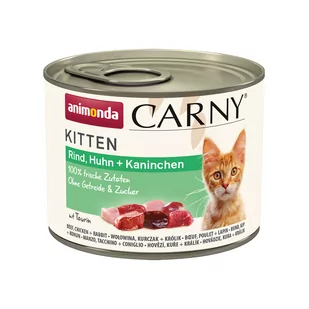 Megapakiet Animonda Carny Kitten, 24 x 200 g - Wołowina, kurczak i królik - Mokra karma dla kotów - miniaturka - grafika 1