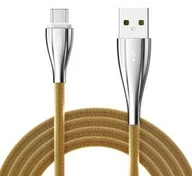 Kable USB - Kabel Metalowy Rock Usb Typ-C Złoty - miniaturka - grafika 1