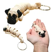 Breloki - Ruchomy Brelok - Pies Mops, Mops Brelok do Kluczy - miniaturka - grafika 1