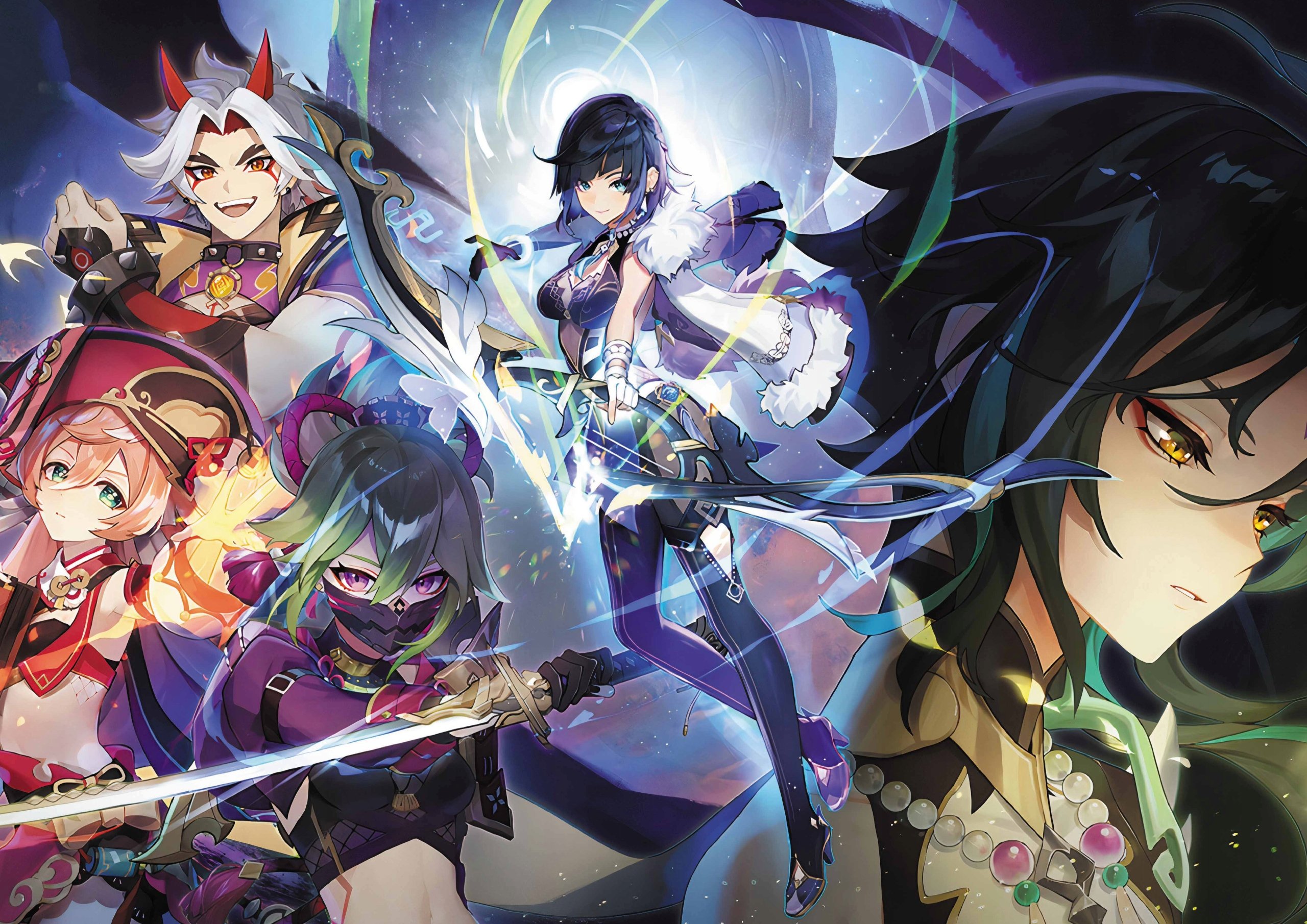 Plakat A3 Genshin Impact Anime Gra Yelan Xiao Itto