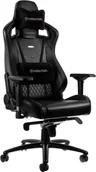 Fotele gamingowe - Fotel gamingowy NOBLECHAIRS Epic Real Leather, czarny, 131x84x84 cm - miniaturka - grafika 1