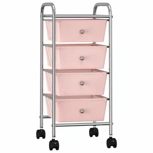 shumee Wózek z 4 szufladami różowy plastikowy - Wózki magazynowe - miniaturka - grafika 1