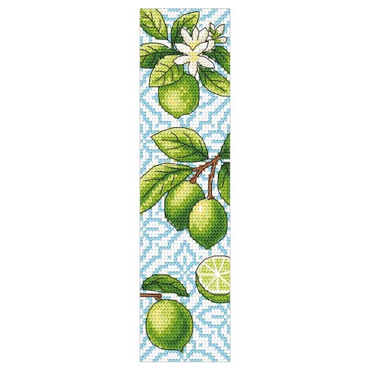 Haft krzyżykowy - Zestaw do haftu - Zakładka - Limonki